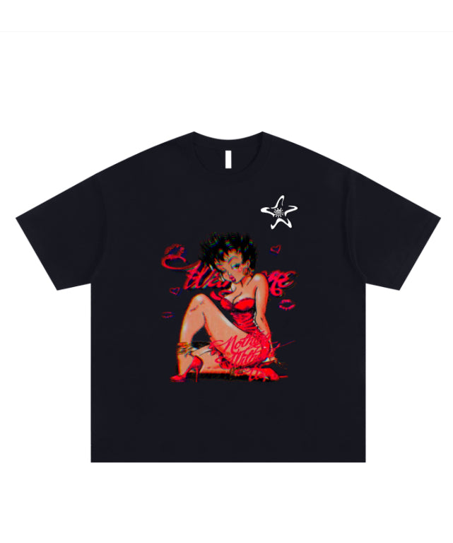 b e t t y b o o classic t-shirt - black/red
