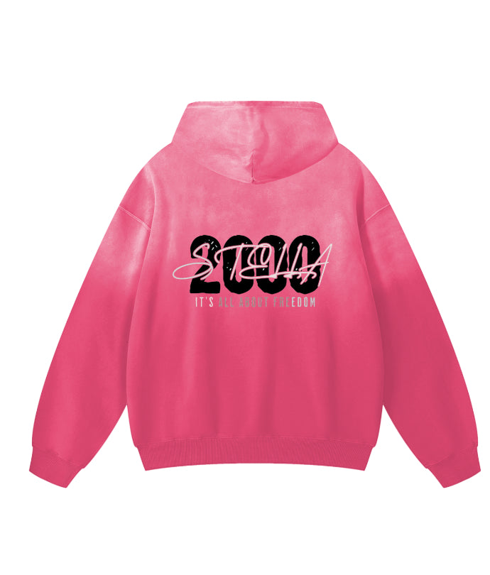 stella somnia pullover hoodie - pink/black