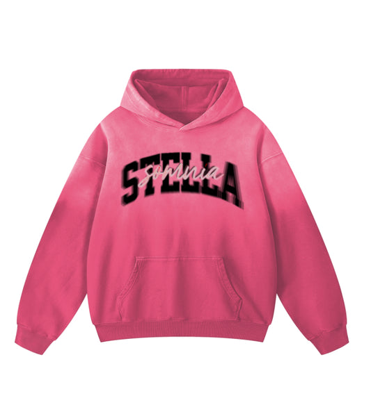 stella somnia pullover hoodie - pink/black
