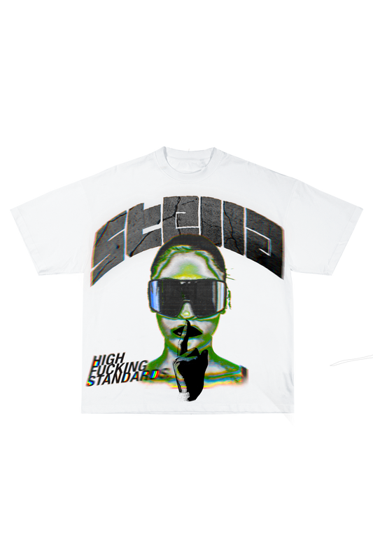 STELLA “High FKN Standards” Oversized Graphic Tee - White/Mint