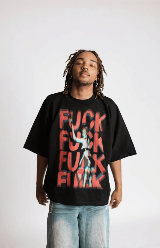 $ex money & dr*gs boxy tee - black/red